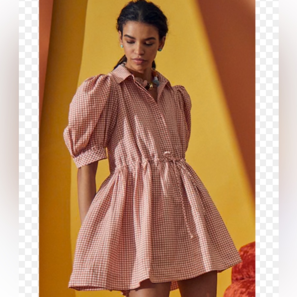 Hunter Bell McCauley Dress Fall Harvest Gingham Size Medium - Picture 2 of 15